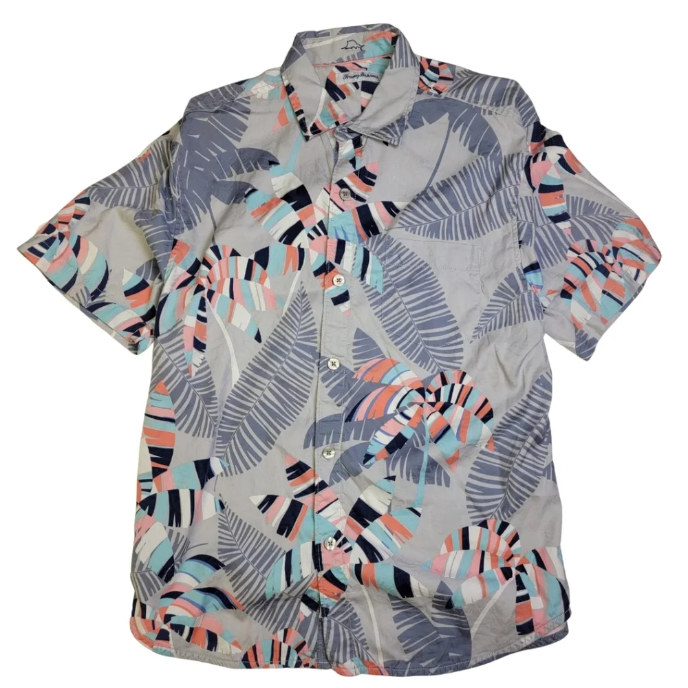 Tommy Bahama Multicolor Floral Jacquard Short Sleeve Shirt M - Picture 2 of 6